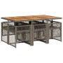 Set comedor jardín 7 pzas y cojines ratán sintético gris de , Conjuntos de jardín - Ref: Foro24-3210734, Precio: 507,07 €, De...