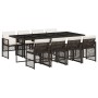 Set comedor para jardín 9 pzas y cojines ratán sintético marrón by , Garden sets - Ref: Foro24-3210741, Price: 535,85 €, Disc...