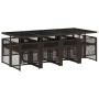 Set comedor para jardín 9 pzas y cojines ratán sintético marrón by , Garden sets - Ref: Foro24-3210741, Price: 535,85 €, Disc...