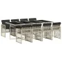 Set comedor de jardín 9 pzas cojines ratán sintético gris claro by , Garden sets - Ref: Foro24-3210743, Price: 662,18 €, Disc...