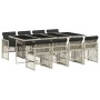 Set comedor de jardín 9 pzas cojines ratán sintético gris claro by , Garden sets - Ref: Foro24-3210743, Price: 551,01 €, Disc...