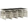 Set comedor de jardín 9 pzas cojines ratán sintético gris claro by , Garden sets - Ref: Foro24-3210743, Price: 662,18 €, Disc...