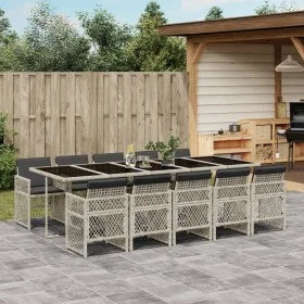 Garten-Essgruppe 11-teilig mit grauen Polstern aus synthetischem Rattan. von , Gartensets - Ref: Foro24-3210755, Preis: 874,8...