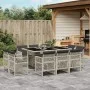 Garten-Essgruppe 11-teilig mit grauen Polstern aus synthetischem Rattan. von , Gartensets - Ref: Foro24-3210851, Preis: 767,1...