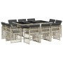 Garten-Essgruppe 11-teilig mit grauen Polstern aus synthetischem Rattan. von , Gartensets - Ref: Foro24-3210851, Preis: 695,7...