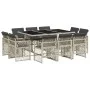 Garten-Essgruppe 11-teilig mit grauen Polstern aus synthetischem Rattan. von , Gartensets - Ref: Foro24-3210851, Preis: 767,1...