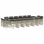 Set comedor jardín y cojines 17 pzas ratán sintético gris claro de , Conjuntos de jardín - Ref: Foro24-3210887, Precio: 983,15 €
