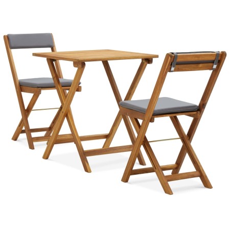 3-teiliger klappbarer Bistrotisch und Stühle mit Massivholzkissen von vidaXL, Gartensets - Ref: Foro24-310275, Preis: 149,13 ...