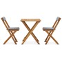 3-teiliger klappbarer Bistrotisch und Stühle mit Massivholzkissen von vidaXL, Gartensets - Ref: Foro24-310275, Preis: 149,13 ...
