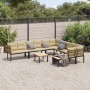 Set sofás jardín y cojines 7 pzas acero recubierto polvo negro by , Garden sets - Ref: Foro24-3283655, Price: 695,35 €, Disco...