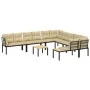 Set sofás jardín y cojines 7 pzas acero recubierto polvo negro by , Garden sets - Ref: Foro24-3283655, Price: 646,79 €, Disco...