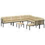 Set sofás jardín y cojines 7 pzas acero recubierto polvo negro by , Garden sets - Ref: Foro24-3283655, Price: 695,35 €, Disco...