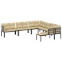 Gartensofa-Set mit 6-teiligen Kissen, pulverbeschichtetem schwarzen Stahl. von , Gartensets - Ref: Foro24-3283657, Preis: 646...