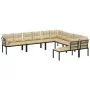 Set sofás jardín y cojines 6 pzas acero recubierto polvo negro by , Garden sets - Ref: Foro24-3283657, Price: 600,73 €, Disco...