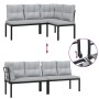 Gartensofa-Set mit 5-teiligen Kissen, pulverbeschichtetem schwarzen Stahl. von , Gartensets - Ref: Foro24-3283660, Preis: 377...