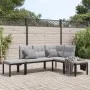 Set sofás jardín y cojines 4 pzas acero recubierto polvo negro by , Garden sets - Ref: Foro24-3283662, Price: 321,39 €, Disco...