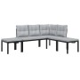 Gartensofaset mit 4-teiligen Kissen, pulverbeschichtetem schwarzen Stahl. von , Gartensets - Ref: Foro24-3283662, Preis: 328,...