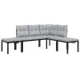 Set sofás jardín y cojines 4 pzas acero recubierto polvo negro by , Garden sets - Ref: Foro24-3283662, Price: 321,39 €, Disco...
