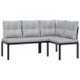 Set sofás jardín y cojines 4 pzas acero recubierto polvo negro by , Garden sets - Ref: Foro24-3283662, Price: 321,39 €, Disco...