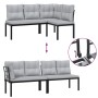 Gartensofaset mit 4-teiligen Kissen, pulverbeschichtetem schwarzen Stahl. von , Gartensets - Ref: Foro24-3283662, Preis: 328,...