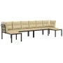 Set sofás jardín y cojines 4 pzas acero recubierto polvo negro by , Garden sets - Ref: Foro24-3283669, Price: 382,28 €, Disco...