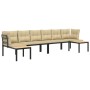 Set sofás jardín y cojines 4 pzas acero recubierto polvo negro by , Garden sets - Ref: Foro24-3283669, Price: 387,60 €, Disco...