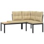 Set sofás jardín y cojines 4 pzas acero recubierto polvo negro by , Garden sets - Ref: Foro24-3283669, Price: 387,60 €, Disco...