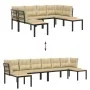 Set sofás jardín y cojines 4 pzas acero recubierto polvo negro by , Garden sets - Ref: Foro24-3283669, Price: 382,28 €, Disco...