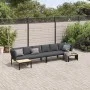 Set de sofás de jardín con cojines 4 piezas aluminio negro by , Garden sets - Ref: Foro24-3283697, Price: 659,11 €, Discount: %