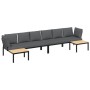 Set de sofás de jardín con cojines 4 piezas aluminio negro by , Garden sets - Ref: Foro24-3283697, Price: 676,33 €, Discount: %