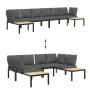 Set de sofás de jardín con cojines 4 piezas aluminio negro by , Garden sets - Ref: Foro24-3283697, Price: 659,11 €, Discount: %