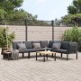Set de sofás de jardín con cojines 5 piezas aluminio negro de , Conjuntos de jardín - Ref: Foro24-3283681, Precio: 783,33 €, ...