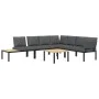 Set de sofás de jardín con cojines 5 piezas aluminio negro by , Garden sets - Ref: Foro24-3283681, Price: 749,16 €, Discount: %