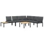 Set de sofás de jardín con cojines 5 piezas aluminio negro de , Conjuntos de jardín - Ref: Foro24-3283681, Precio: 783,33 €, ...