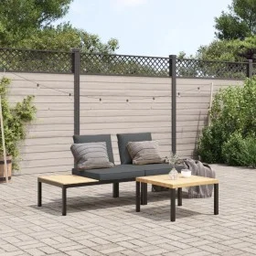 Set de sofás de jardín con cojines 3 piezas aluminio negro by , Garden sets - Ref: Foro24-3283704, Price: 367,53 €, Discount: %