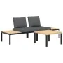 Set de sofás de jardín con cojines 3 piezas aluminio negro de , Conjuntos de jardín - Ref: Foro24-3283704, Precio: 369,50 €, ...