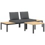 Set de sofás de jardín con cojines 3 piezas aluminio negro by , Garden sets - Ref: Foro24-3283704, Price: 373,94 €, Discount: %