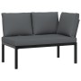 Set de sofás de jardín con cojines 3 piezas aluminio negro by , Garden sets - Ref: Foro24-3283683, Price: 418,39 €, Discount: %