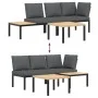 Set de sofás de jardín con cojines 3 piezas aluminio negro by , Garden sets - Ref: Foro24-3283683, Price: 407,02 €, Discount: %