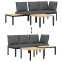 Set de sofás de jardín con cojines 3 piezas aluminio negro by , Garden sets - Ref: Foro24-3283683, Price: 418,39 €, Discount: %