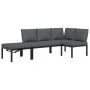 Set de sofás de jardín con cojines 3 piezas aluminio negro by , Garden sets - Ref: Foro24-3283688, Price: 443,39 €, Discount: %