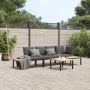 Set de sofás de jardín con cojines 4 piezas aluminio negro by , Garden sets - Ref: Foro24-3283706, Price: 549,23 €, Discount: %