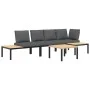 Set de sofás de jardín con cojines 4 piezas aluminio negro by , Garden sets - Ref: Foro24-3283706, Price: 549,23 €, Discount: %