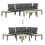 Set de sofás de jardín con cojines 4 piezas aluminio negro by , Garden sets - Ref: Foro24-3283706, Price: 549,23 €, Discount: %