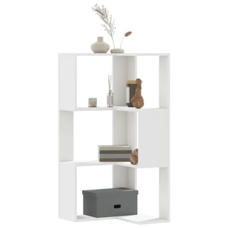 Estantería de esquina 3 niveles madera blanco 50x50x102 cm by , Bookcases and shelves - Ref: Foro24-852591, Price: 54,81 €, D...