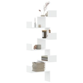 Estantería pared esquina madera ingeniería blanco 45x45x147 cm by , Shelves and shelves - Ref: Foro24-852636, Price: 51,00 €,...