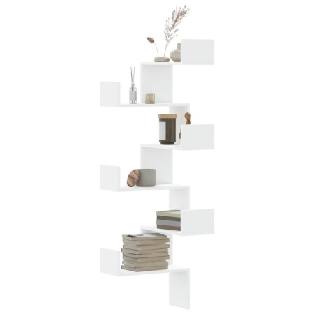 Eck-Wandregal aus weißem Ingenieurholz 45x45x147 cm von , Regale und Regale - Ref: Foro24-852636, Preis: 51,00 €, Rabatt: %