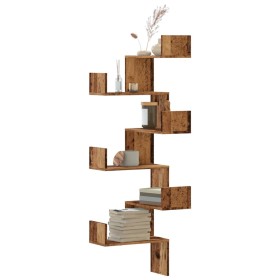 Estantería de pared de esquina madera envejecida 45x45x147 cm by , Shelves and shelves - Ref: Foro24-852643, Price: 57,46 €, ...