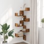 Estantería de pared de esquina madera envejecida 45x45x147 cm de , Estantes y estanterías - Ref: Foro24-852643, Precio: 49,55 €