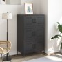 Aparador de acero negro 68x39x113 cm de , Aparadores - Ref: Foro24-842958, Precio: 142,79 €, Descuento: %